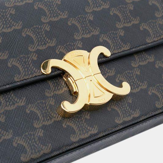 Celine
Celine Brown Triomphe Coated Canvas Claude Chain Shoulder Bag