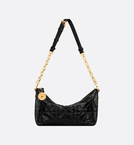 Diorstar Hobo Bag with Chain
Black Macrocannage Crinkled Calfskin