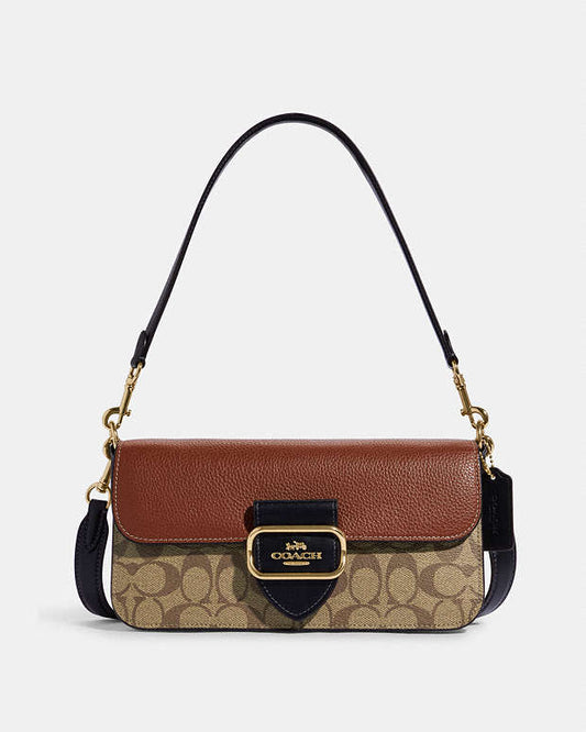 Morgan Shoulder Bag In Colorblock Signature Canvas