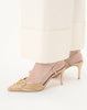 VLogo Signature Metallic Slingback Pumps With Cornely Embroidery 80Mm