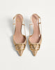 VLogo Signature Metallic Slingback Pumps With Cornely Embroidery 80Mm