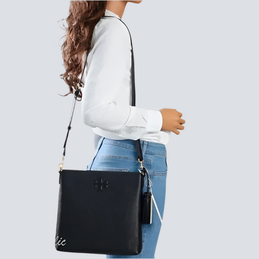 NWT Tory Burch 150630 Thea Swingpack Leather Crossbody in Black