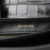 Shiny Extra Supple Calfskin Crocodile Embossed Small Triplet Bag Black